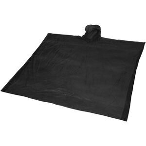 Bullet Ziva Adults Unisex Disposable Rain Poncho With Pouch / Solid Black
